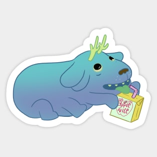 Doe Puppy Drinking Cold Juice Sticker